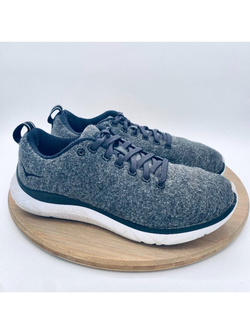 Hoka Hupana Running Shoes Womens 7 Gray Wool Sneakers Trail Trainers Gym